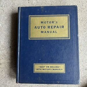 Motor’s Auto Repair Manual 15th Edition 1952 Book